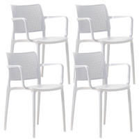 GARTENSTÜHLE 4-tlg., Weiß - Weiß, Textil (42/80/55cm) - Oviala