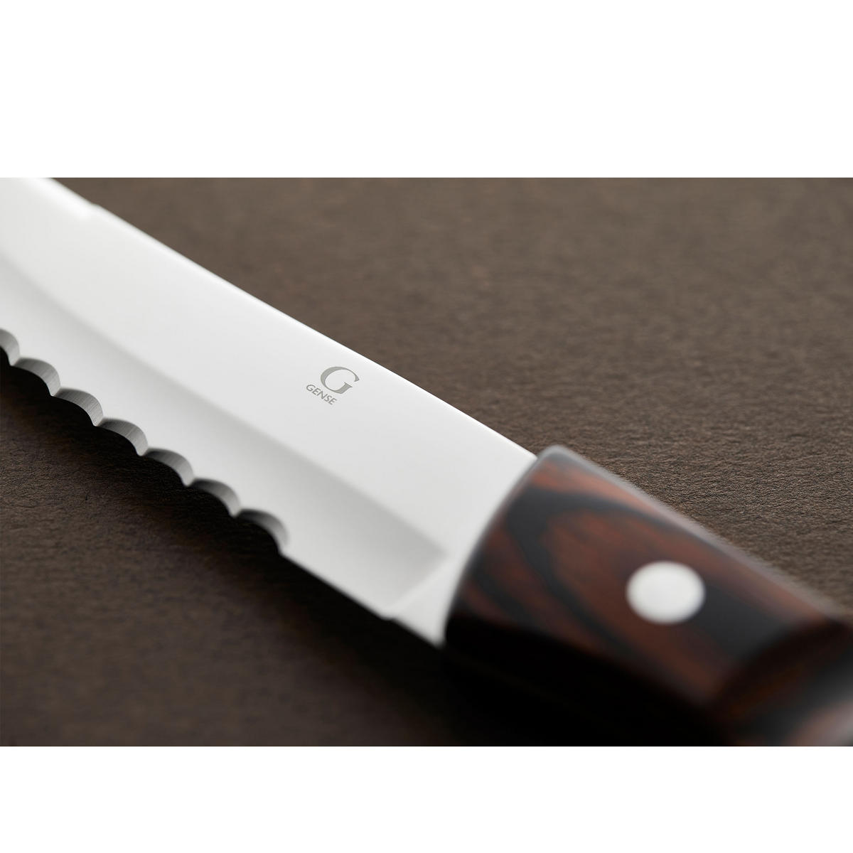 STEAKMESSER XL Old Farmer Classic 2er Set, Holzlaminat, 18/8 Edelstahl, 23.5 cm - Braun, Metall - GENSE