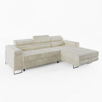ECKSOFA VEMO MINI Rechts Creme Velour-Stoff Kompakter Komfort für Wohnräume - Creme, Textil (235/175cm) - Barchello