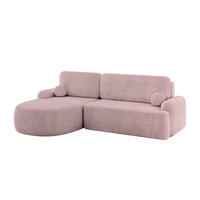 WOHNLANDSCHAFT mit Schlaffunktion und Bettkasten LIRA-L - 264x172x89 Rosa - Rosa, Holzwerkstoff/Textil (264/172cm) - ALTDECOR