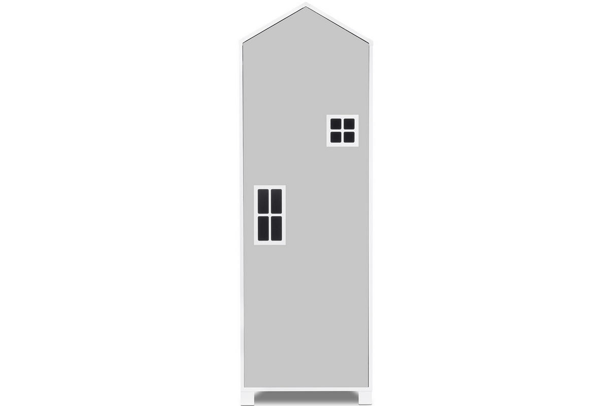 KINDERKLEIDERSCHRANK MIRUM 4 Einlegeböden, Weiß/Grau - Weiß/Grau, Holz (47/152/45cm) - KONSIMO®