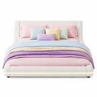 POLSTERBETT 140/200 mit LED-Ambientebeleuchtung und App-Steuerung in Weiß - Weiß, Holzwerkstoff/Textil (140/200cm) - EVRYAE