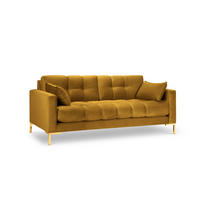 SOFA Mamaia aus Samt gelb 3 Sitzplätze - Gelb, Textil (92/75/177cm) - Micadoni