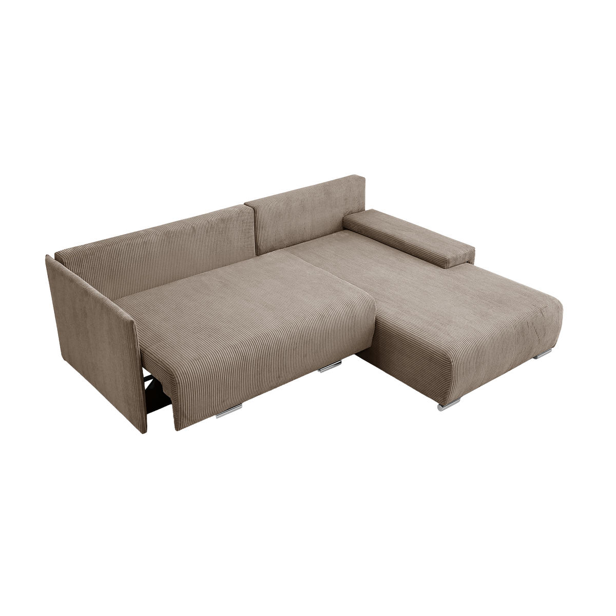 ECKSOFA TRAWANGA L mit Schlaffunktion, Beige - Beige, Textil (246/188cm) - Fedve