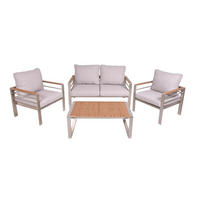 GARTENLOUNGESET Cornel 4-teilig Gartenmöbel - Braun, Kunststoff - DELUKE