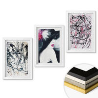 WANDBILDER 3er-Set - 20x30 cm Weißer Rahmen - Abstrakte Farbmuster Hut - Weiß, Kunststoff (20/30cm) - ArtPrintCave