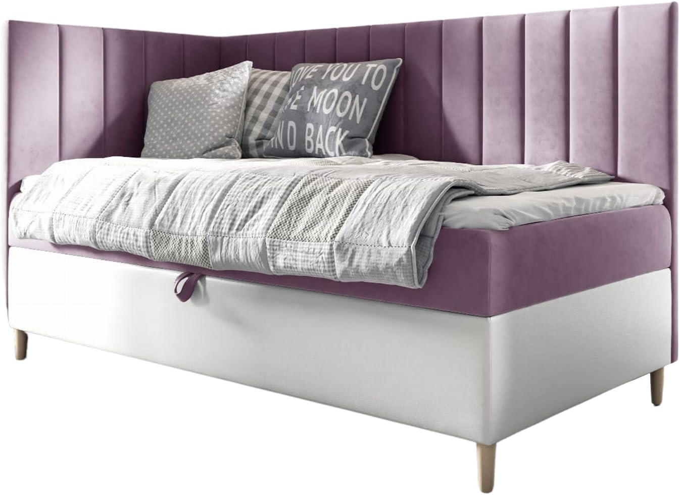 KINDERBETT MAYA 3 - Lila/Weiß, Holzwerkstoff (86/208cm) - Meblini