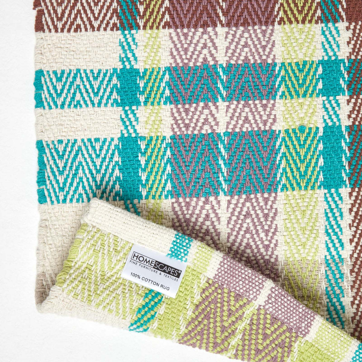TEPPICHLÄUFER Wilson, Baumwolle kariert 66/200 cm - Multicolor, Textil (66/200cm) - Homescapes