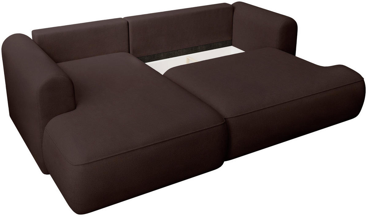 ECKSOFA Ovo Mini Braun links - Schwarz/Braun, Kunststoff/Textil (238/156cm) - Selsey