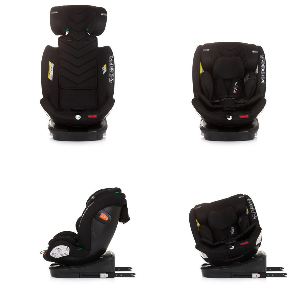 KINDERSITZ Volare i-Size (40-150cm) schwarz Isofix, drehbar, SPS, Top Tether - Schwarz, Kunststoff (46/78/42cm) - Chipolino