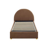 BETT mit Bettkasten - 1 Person - samt - braun Lirimo - Braun, Textil (90/190cm) - Vente-Unique