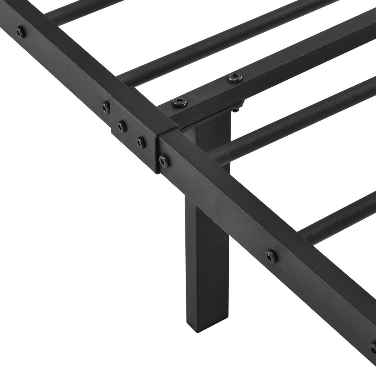 METALLBETT Florenz - Schwarz, Metall (90/200cm) - [en.casa]