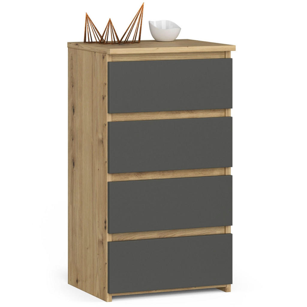 RAUMHIRSCH FURNITURE KOMODA dub Artisan, grafitově šedá 74/40/35