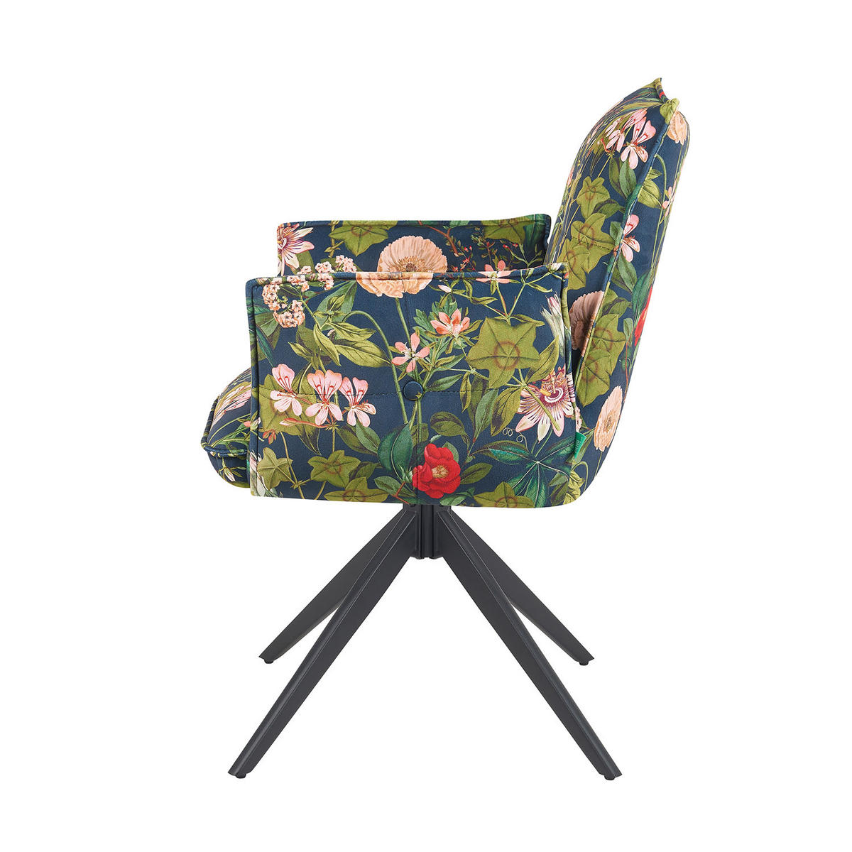 ARMLEHNSTUHL Mika-Nina - Multicolor/Schwarz, Textil/Metall (60/88/63cm) - DUBI Möbel