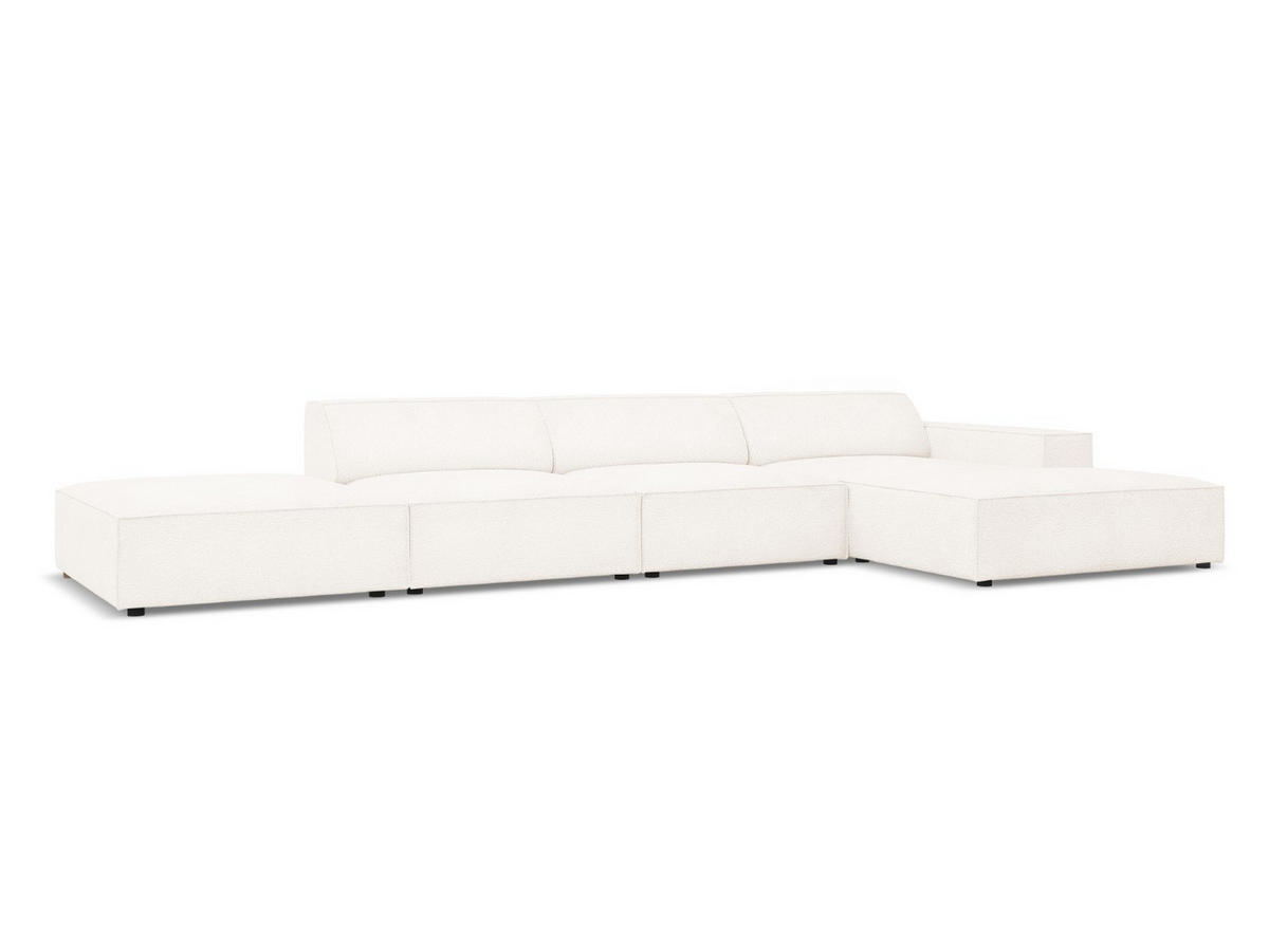 ECKSOFA rechts Jodie aus Boucle beige 5 Sitzplätze - Beige, Textil (166/341cm) - Micadoni
