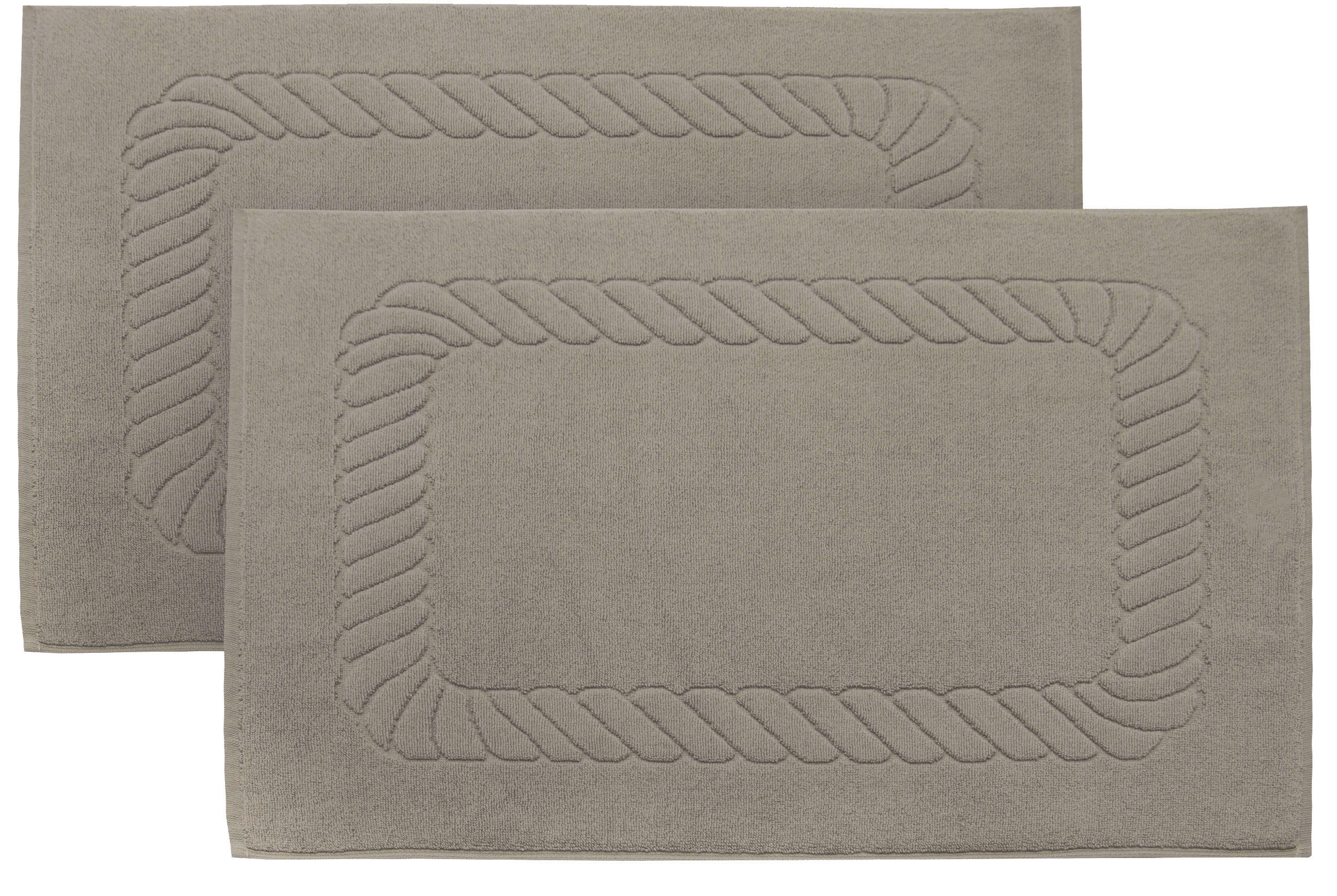 BADEMATTE, 2er-Set, 50x70 cm, 100% Baumwolle, Braun - Fango, Textil (50/70cm) - Zollner