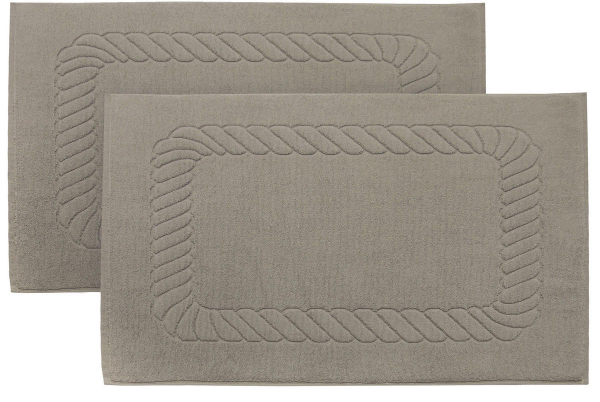 BADEMATTE, 2er-Set, 50x70 cm, 100% Baumwolle, Braun - Fango, Textil (50/70cm) - Zollner