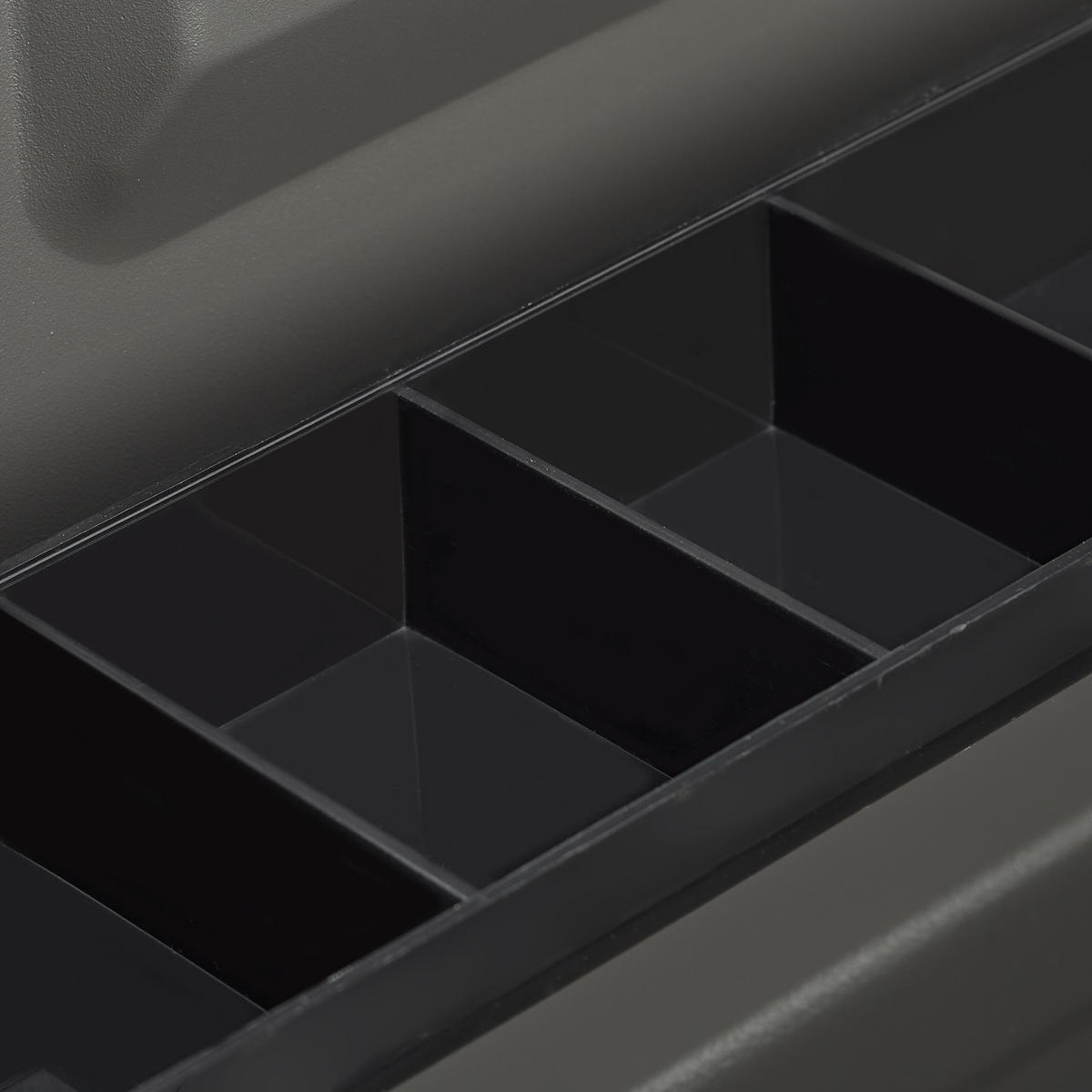 GELDKASSETTE - Grau, Kunststoff/Metall (30.5/8.5/24.5cm) - Relaxdays