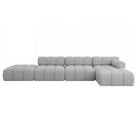 ECKSOFA modulares Sofa Lizur-L2 - 380x160x70 cm Hellgrau Bouclé - Hellgrau, Holzwerkstoff/Textil (380/160cm) - ALTDECOR