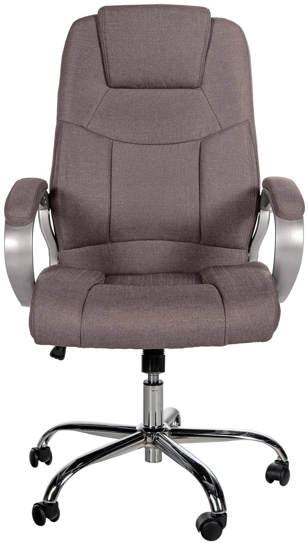 CHEFSESSEL Stoff Taupe - Taupe/Chromfarben, Textil/Metall (66/113/70cm) - CLP