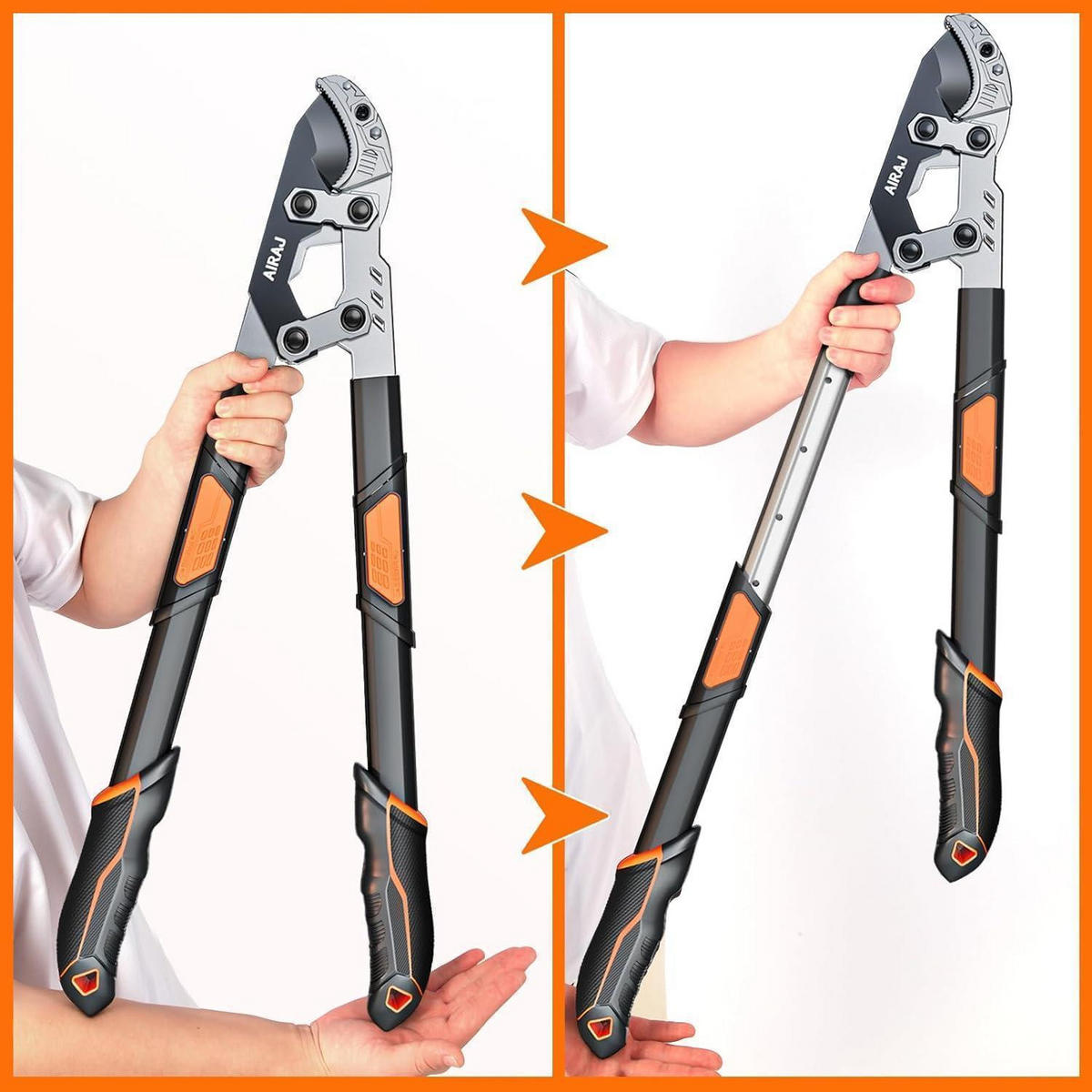 TELESKOP Astschere 68-88cm mit rostfreien Klingen - Multicolor, Metall (21/1/88cm)