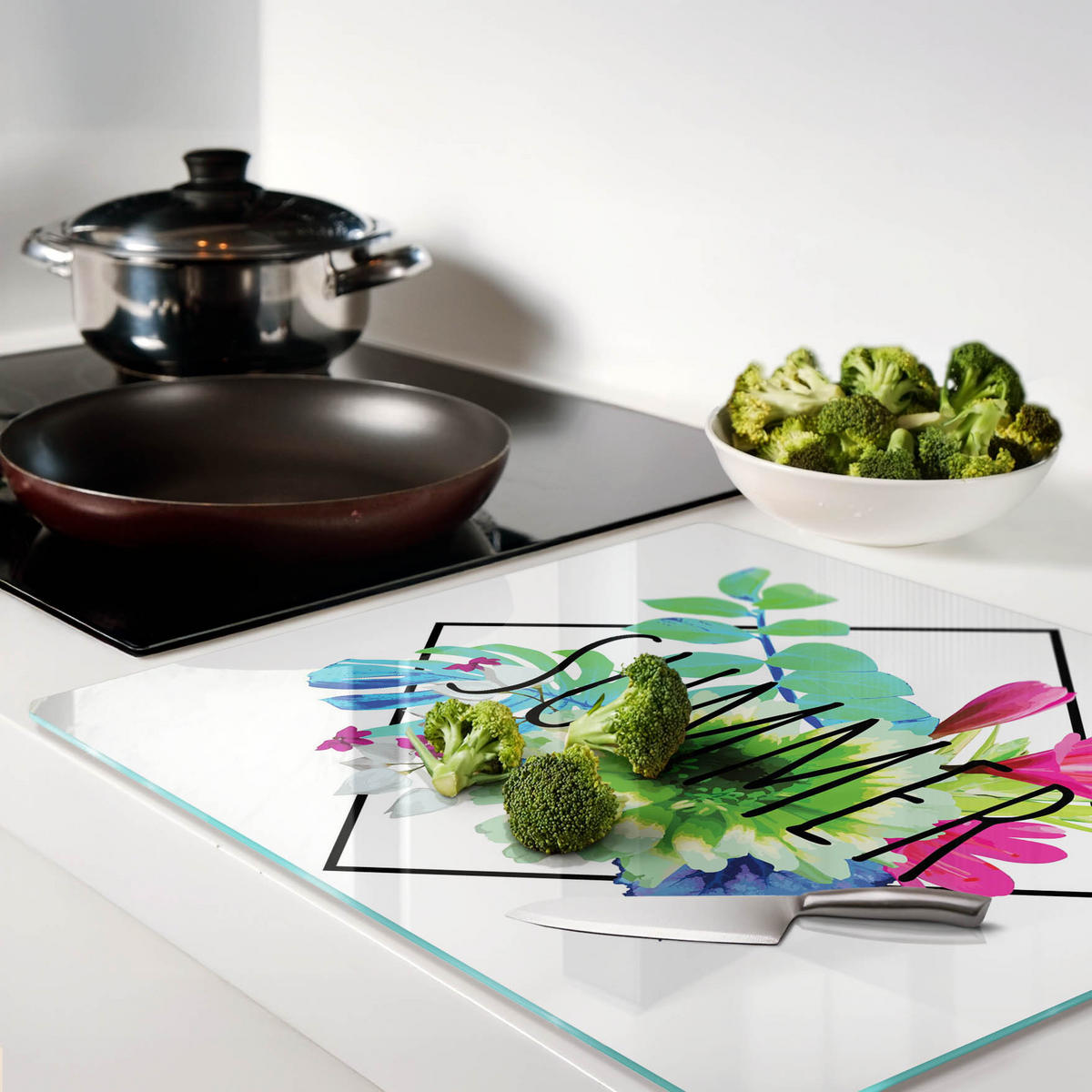 GLASPLATTE 60x52 cm Sommer - Multicolor, Glas (60/0.4/52cm) - TULUP