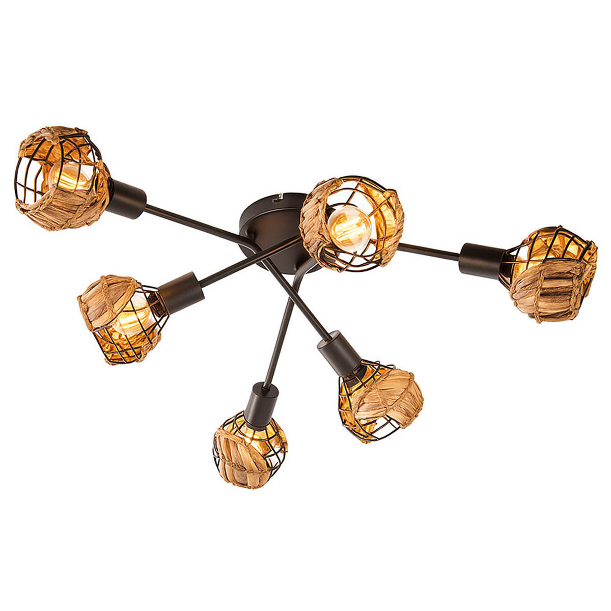 LED DECKENLEUCHTE Metall Schwarz braun - Schwarz, Metall (67/67/20cm) - Nowa