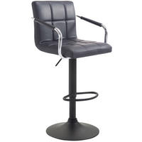 BARHOCKER Lederlook schwarz - Schwarz, Textil/Metall (54/91/46cm) - CLP