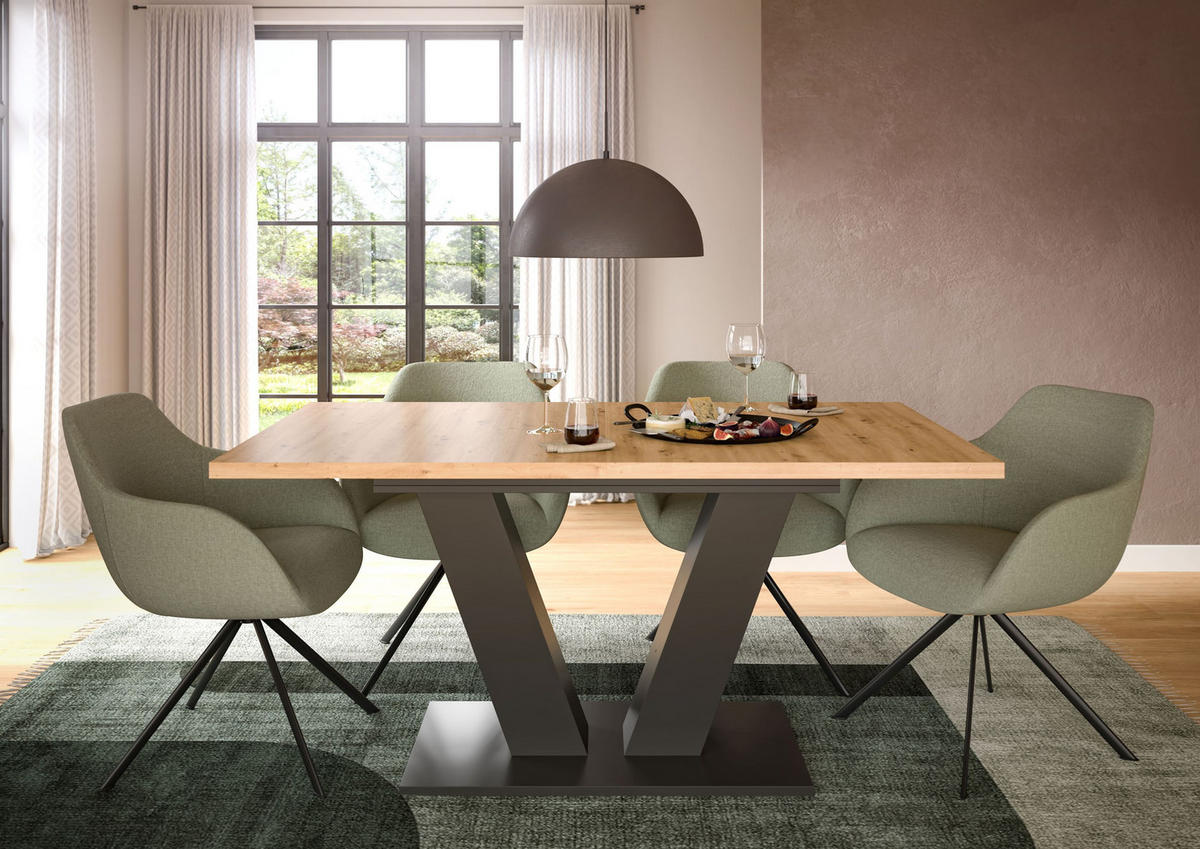 ESSTISCH Velo (B/H/T: ca. 150/76/90 cm) in grau/Artisan Oak Nachbildung - Grau, Holzwerkstoff (90/150/76cm)