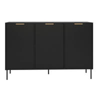 SIDEBOARD Vena Schwarz 150 cm - Goldfarben/Schwarz, Holzwerkstoff/Kunststoff (150/86/40cm) - Selsey