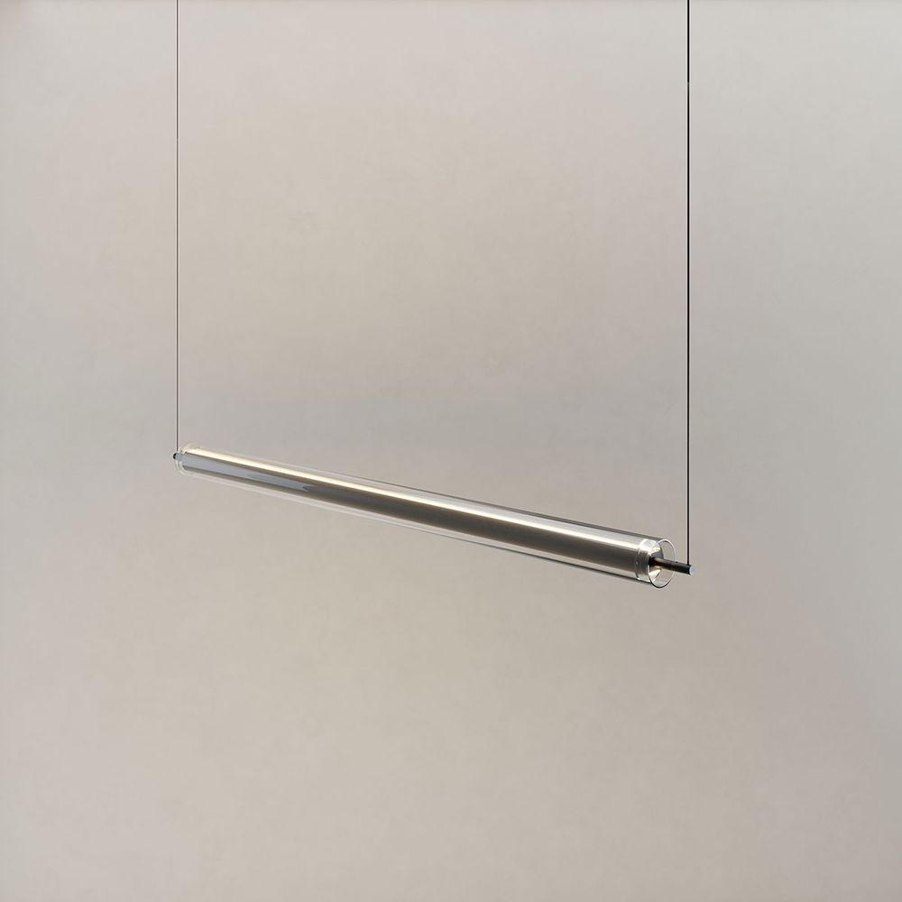 LED-HÄNGELAMPE Ranya Schwarz/Klar 130cm - Klar/Schwarz, Glas (130/7/7cm) - s.luce