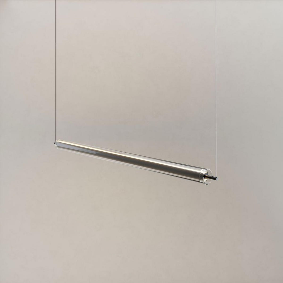 LED-HÄNGELAMPE Ranya Schwarz/Klar 130cm - Klar/Schwarz, Glas (130/7/7cm) - s.luce