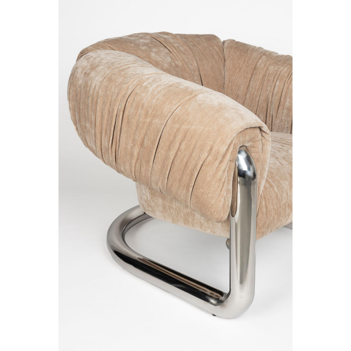 SESSEL Marly Beige - Beige/Silberfarben, Kunststoff (98/79/96cm) - Dutchbone