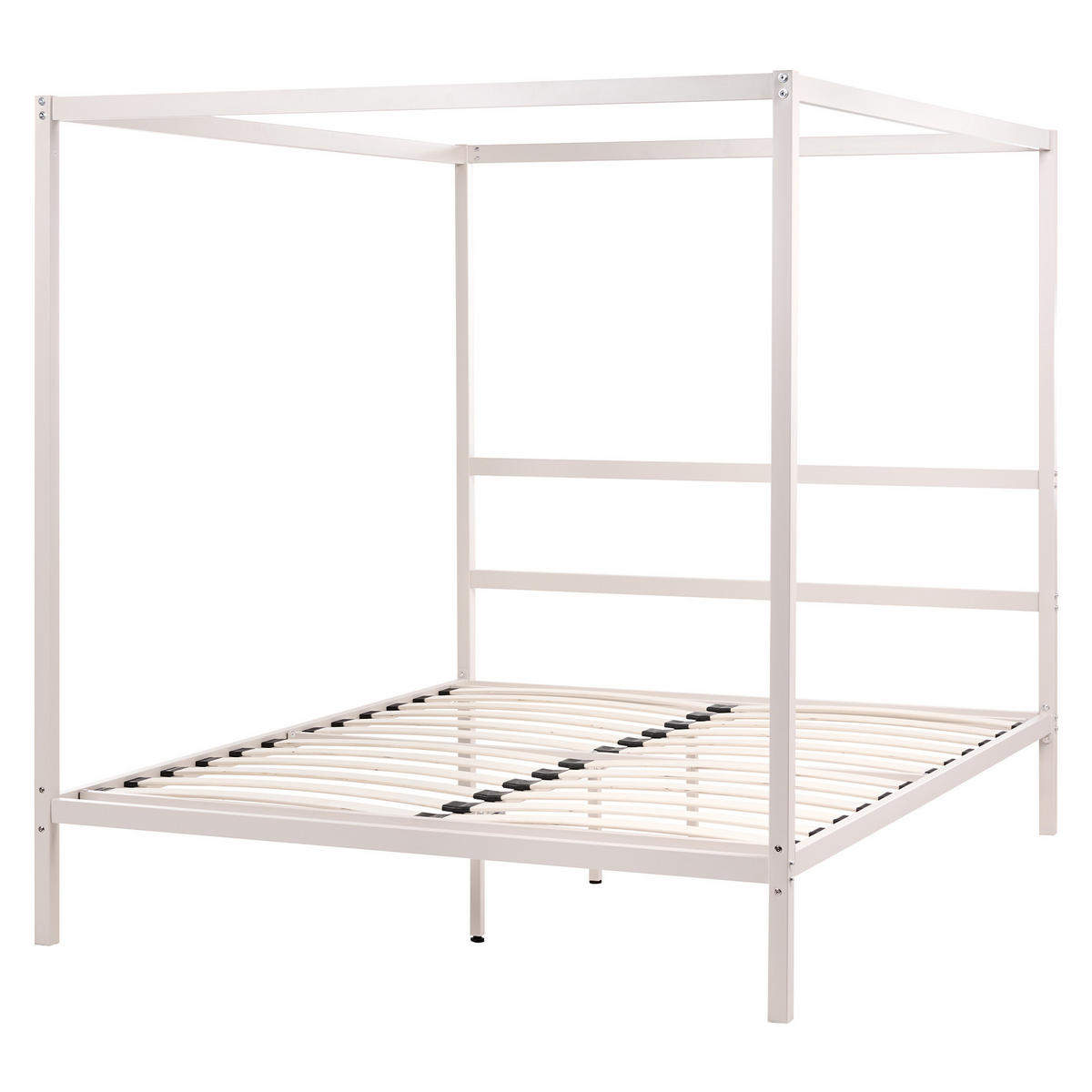 HIMMELBETT Metall 160/200 cm Hellbeige Lestards - Beige, Metall (160/200cm) - Beliani
