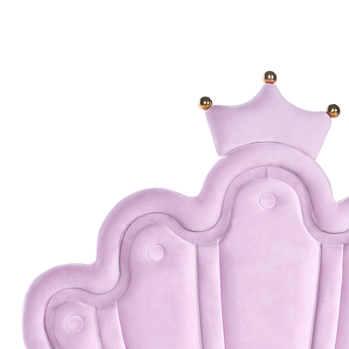 KINDERBETT Krone Samtstoff 90/200 cm mit LED-Beleuchtung Violett Rubian - Violett/Schwarz, Textil (90/200cm) - Beliani