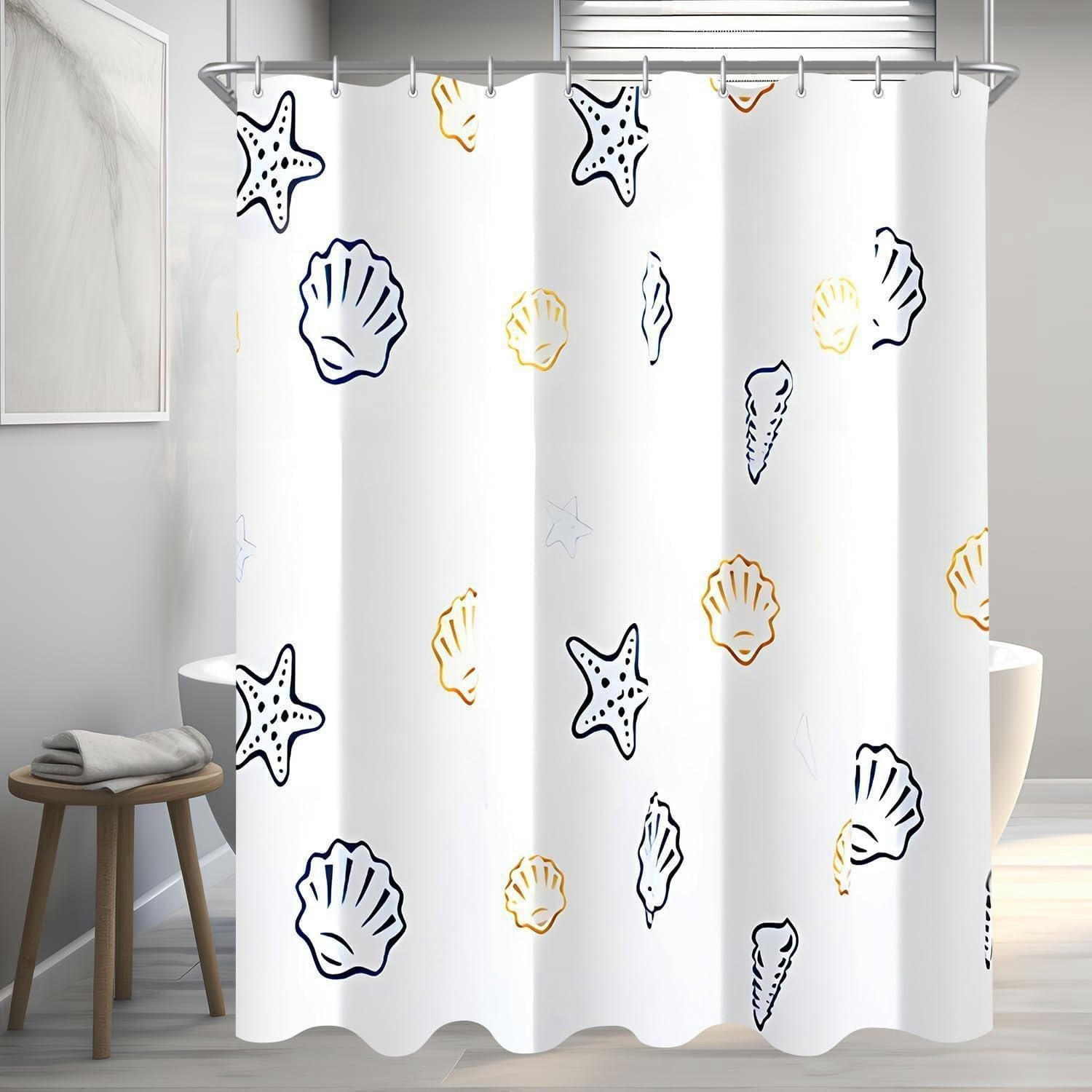 DUSCHVORHANG Klein Ozeanstern 100 x 200 cm - Multicolor, Textil (100/200cm)