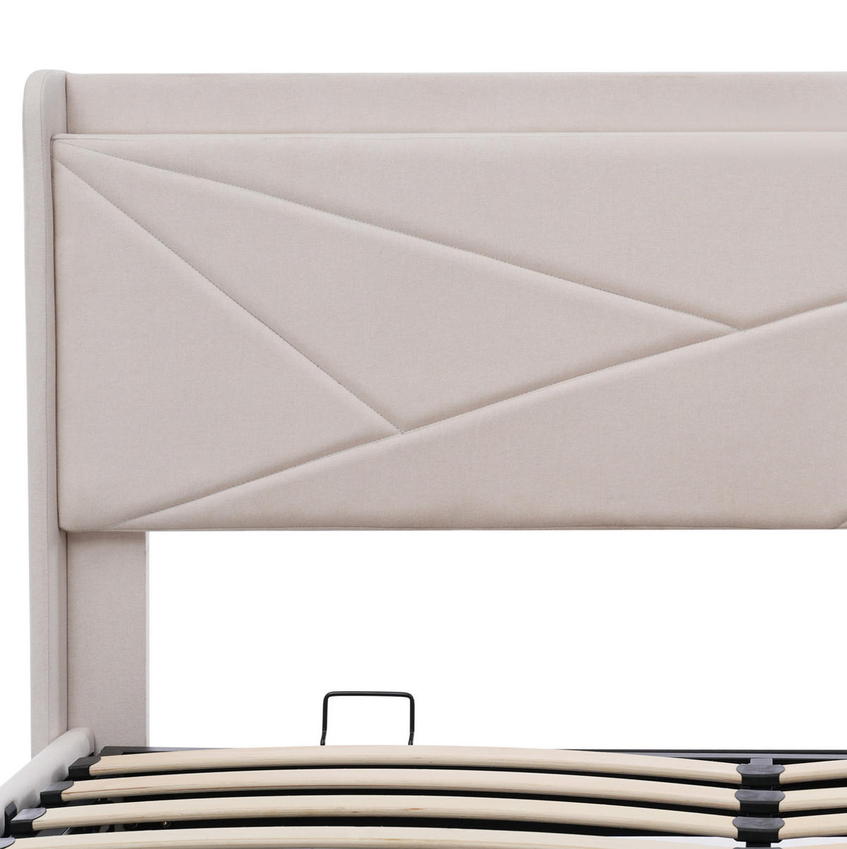 POLSTERBETT aus Baumwoll-Leinen 180x200 cm in Beige mit USB- & Typ-C-Ladefunktion - Beige, Textil (180/200cm) - Modfu