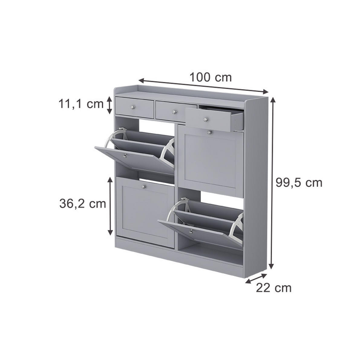 SKLÁPAČ TOPÁNOK Vitto Šedá - sivá, kompozitné drevo (100/99.5/22cm) - Vicco