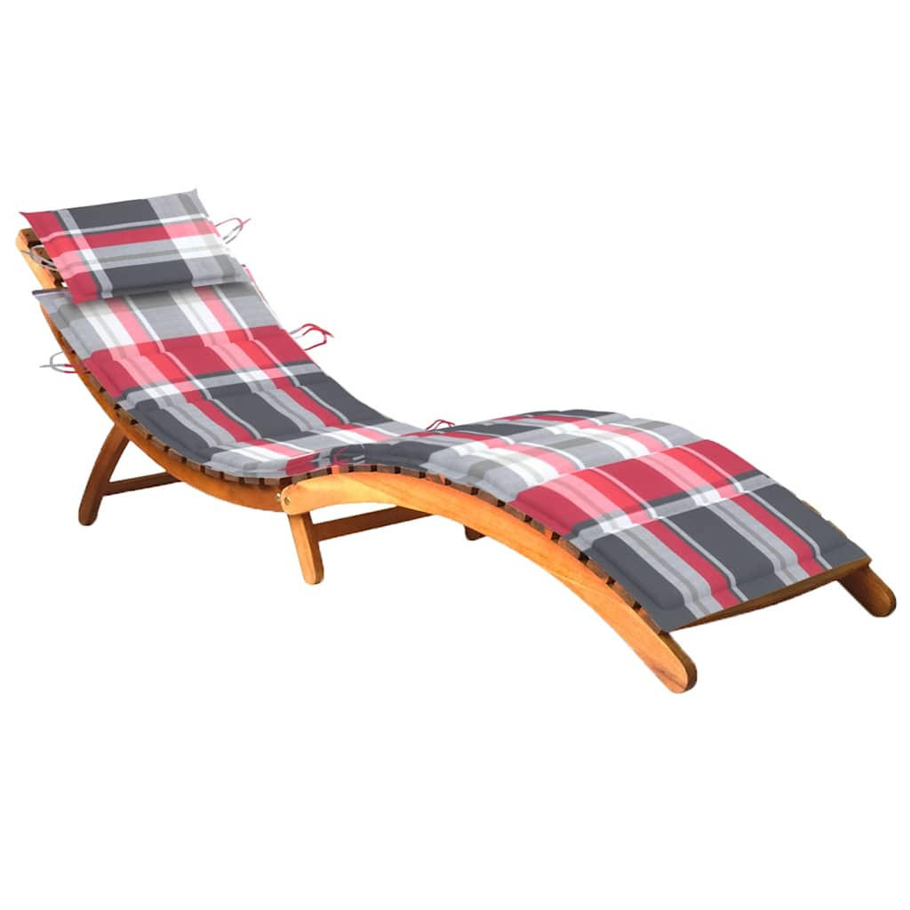 SONNENLIEGE mit Auflage Akazie Massivholz - Braun, Holz (55/64/184cm) - furnicato