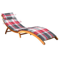 SONNENLIEGE mit Auflage Akazie Massivholz - Braun, Holz (55/64/184cm) - furnicato
