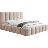 POLSTERBETT Serenity mit Bettkasten, Beige Samt 160x200 cm - Ecru/Beige, Holzwerkstoff/Kunststoff (160/200cm) - WFL GROUP