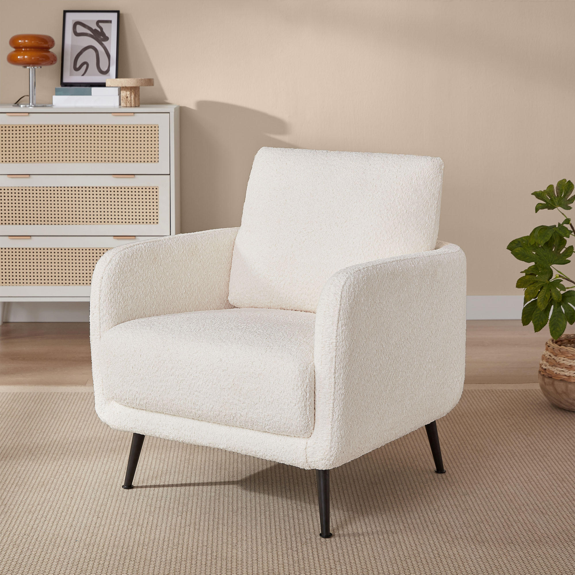 DESIGNER-SESSEL Emma weiße Schleife - Schwarz/Weiß, Holz/Holzwerkstoff (71/81/75cm) - Sicaan