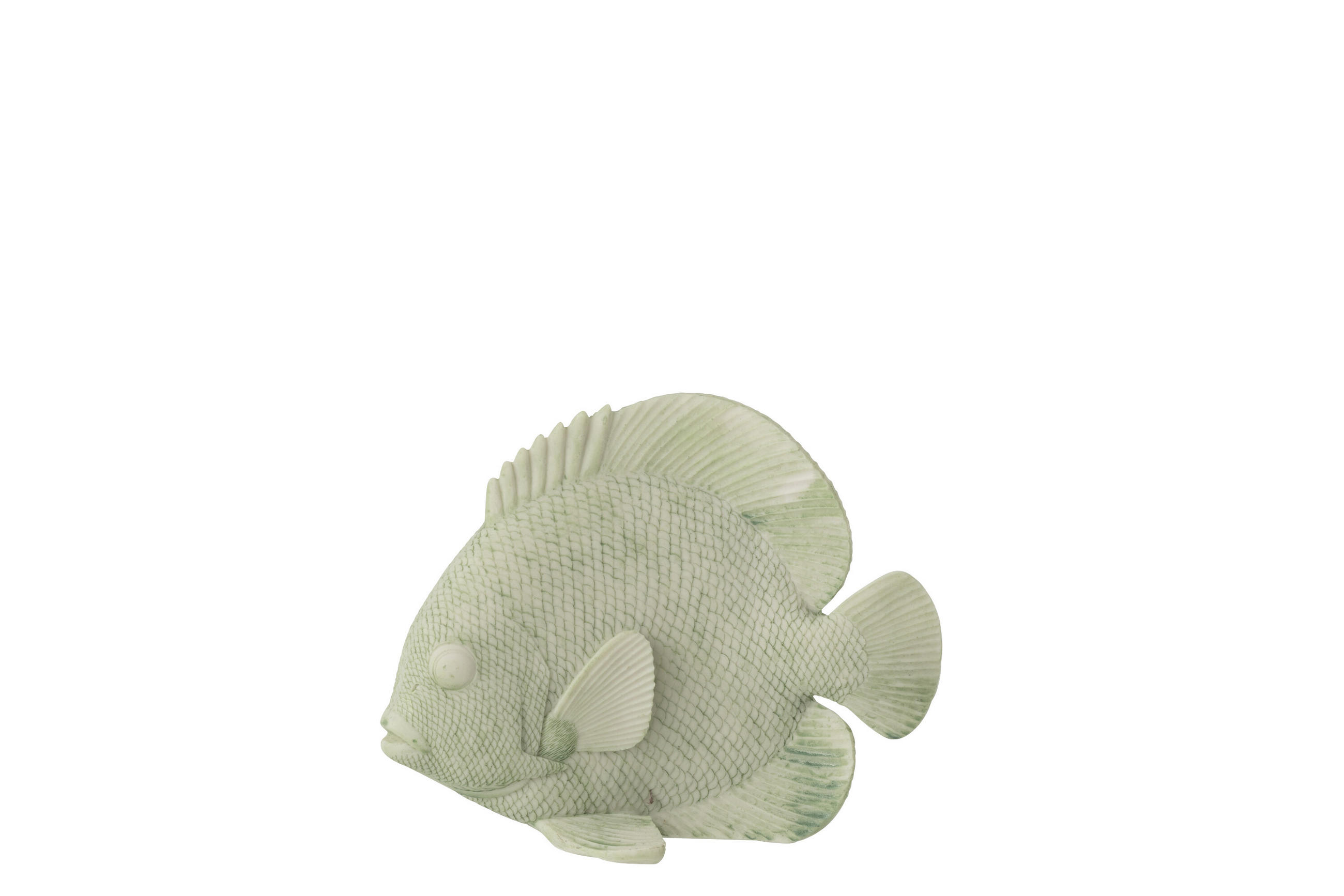 DEKOOBJEKT FISCH (2ER SET) - Grün, Glas/Naturmaterialien (9.5/16/20cm) - J-Line