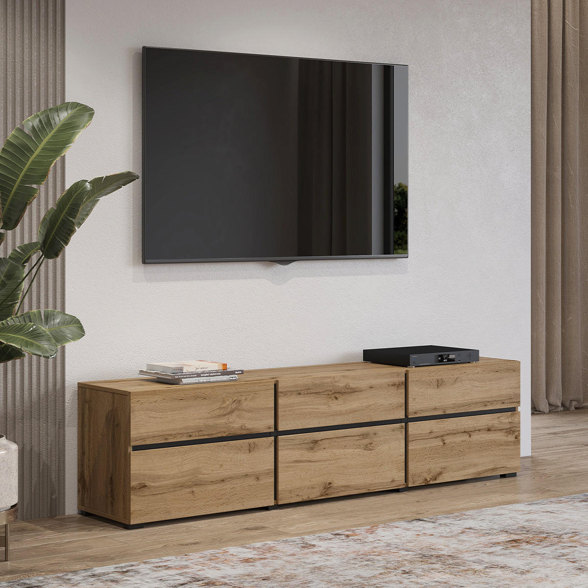 TV-MÖBEL Lilia Holz - Braun, Holzwerkstoff (180/48/40cm) - Petits-meubles
