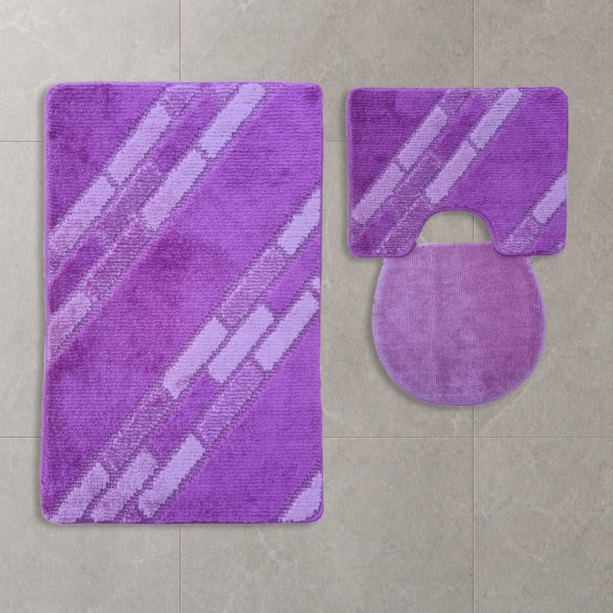 BADEMATTE Set 3 tlg LİLA - Flieder, Textil (60/100cm) - ROLFNERS