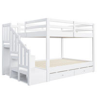 ETAGENBETT 140/200 cm mit Aufbewahrungsleiter und Schubladen, DE-41614, in Weiß - Weiß, Holzwerkstoff (90/200cm) - ComfortXL