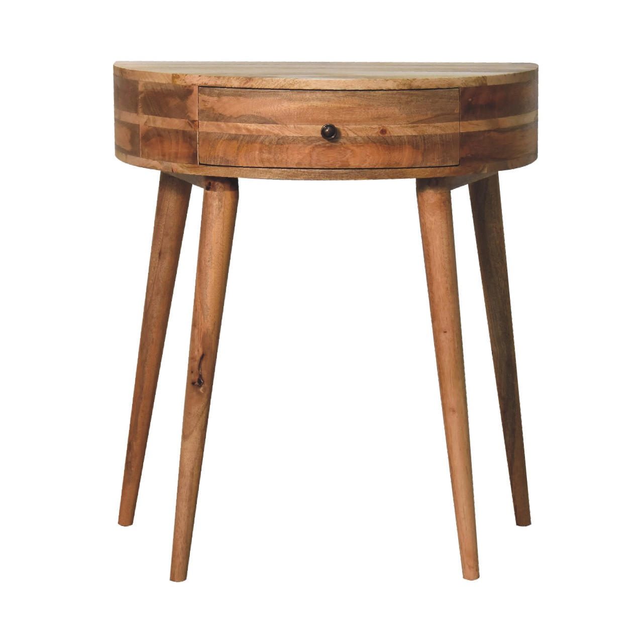 KONSOLE Odyssey Eichenoptik, 1 Schublade, Beige - Beige/Messingfarben, Holz/Metall (40/70/80cm) - Artisan Furniture