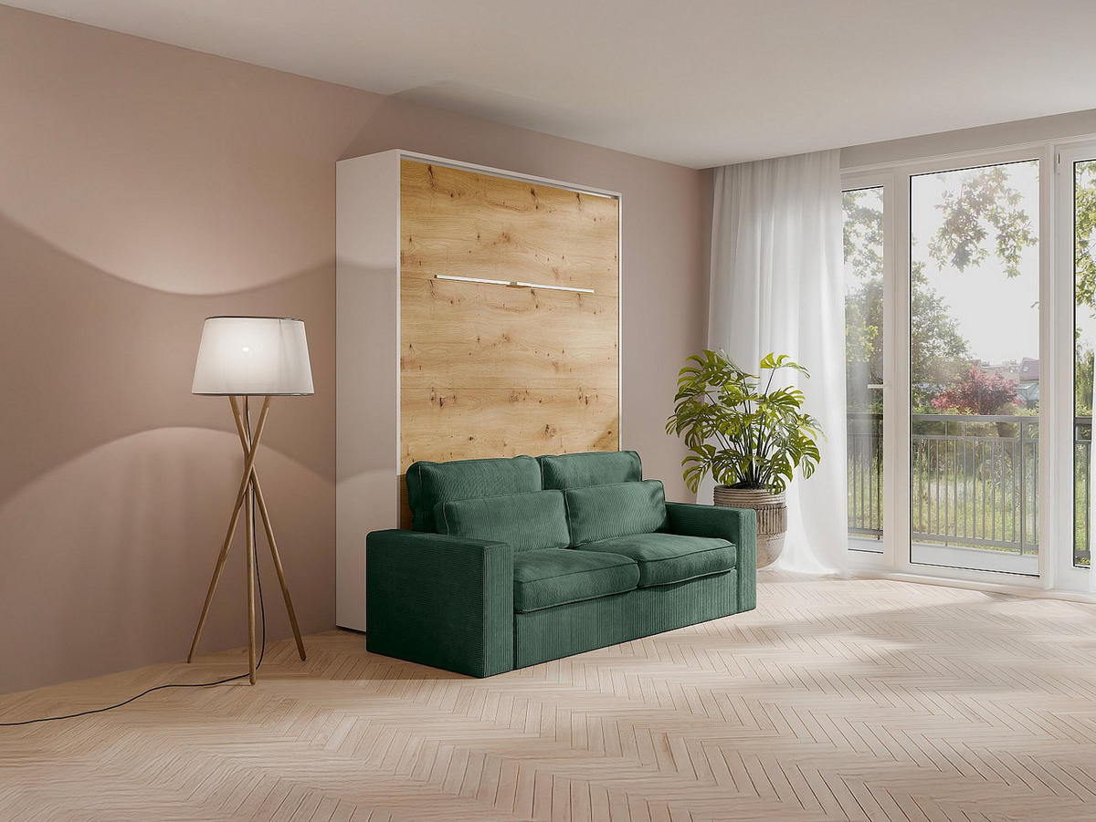 SCHRANKBETT - -Sitzer - Holz, Platte - Naturfarben Hell, Weiß - - Naturfarben/Weiß, Holz (239.2/200cm) - Vente-Unique