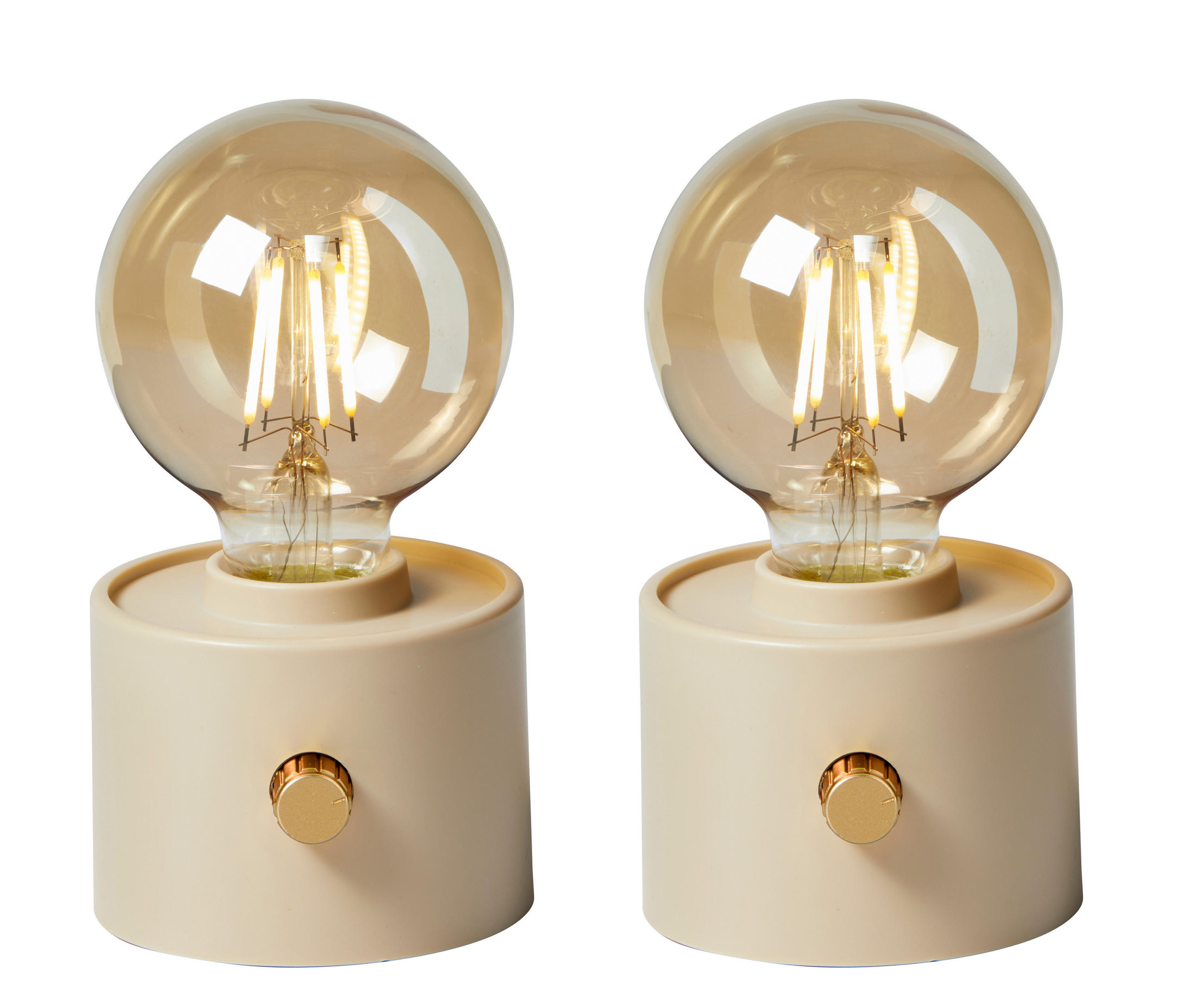 LED-TISCHLAMPE Vintage Edison dimmbar 10x9x16cm Beige 2er-Set - Beige, Kunststoff (10/8.7/16cm) - Northpoint