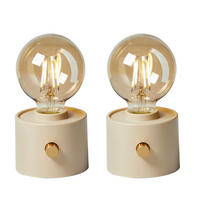 LED-TISCHLAMPE Vintage Edison dimmbar 10x9x16cm Beige 2er-Set - Beige, Kunststoff (10/8.7/16cm) - Northpoint